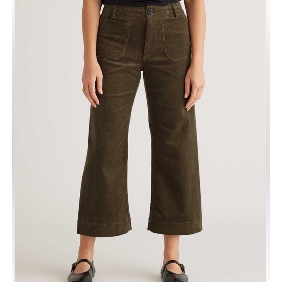 Anthropologie Pants - Maeve Anthropologie The Colette Corduroy Wide Leg Pants Olive Green 27